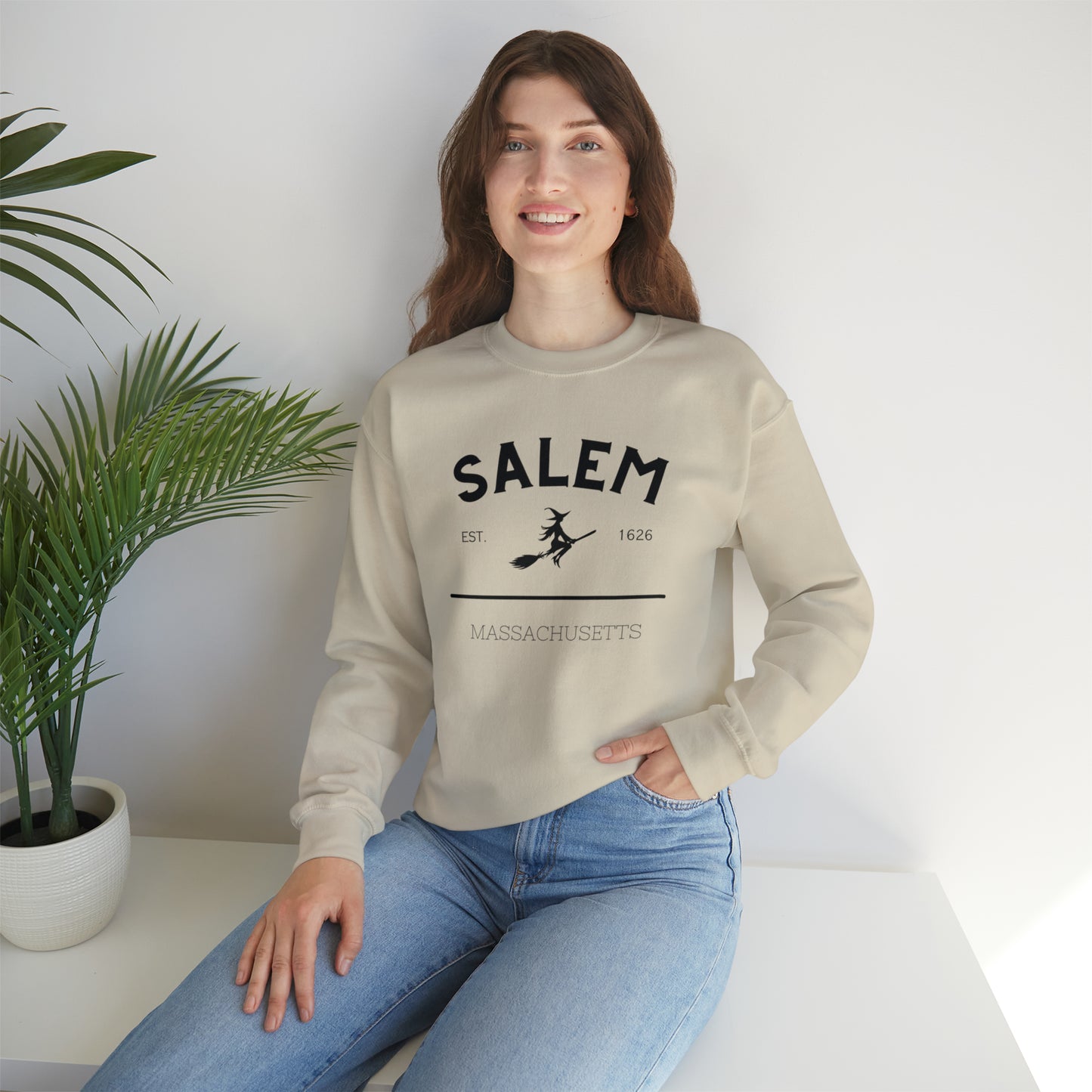 Cozy up with this enchanting Salem Mass Witch Sweatshirt - a must-have for supernatural enthusiasts!