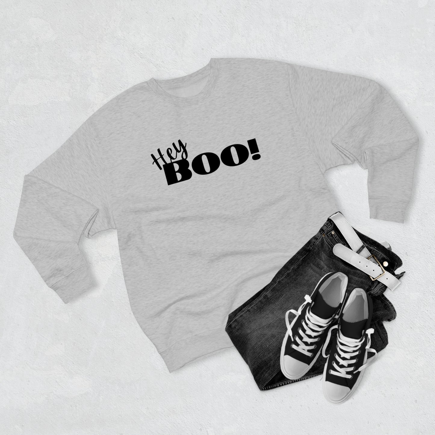 Hey Boo! Halloween Unisex Soft Crewneck Sweatshirt | Ghostly Apparel