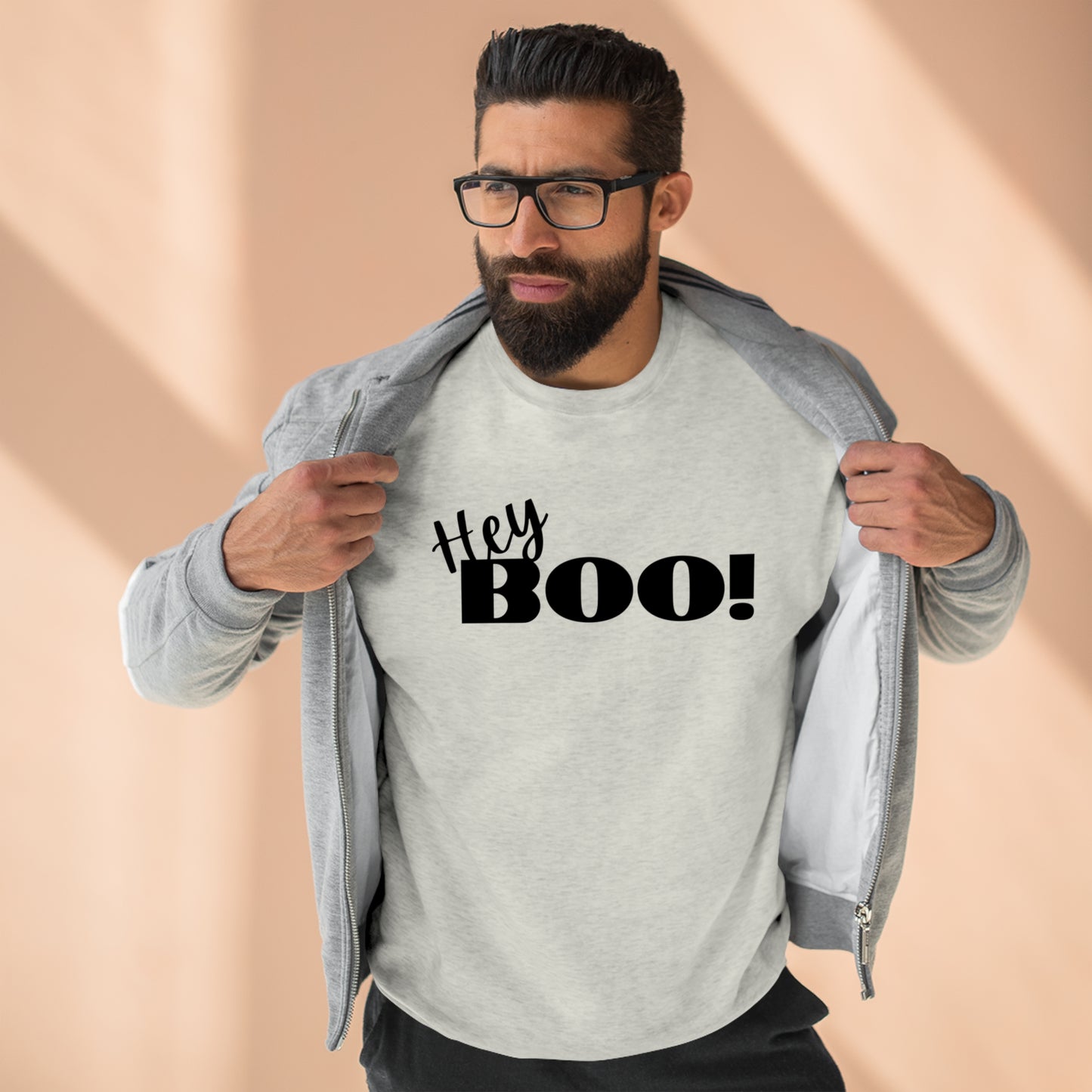 Hey Boo! Halloween Unisex Soft Crewneck Sweatshirt | Ghostly Apparel