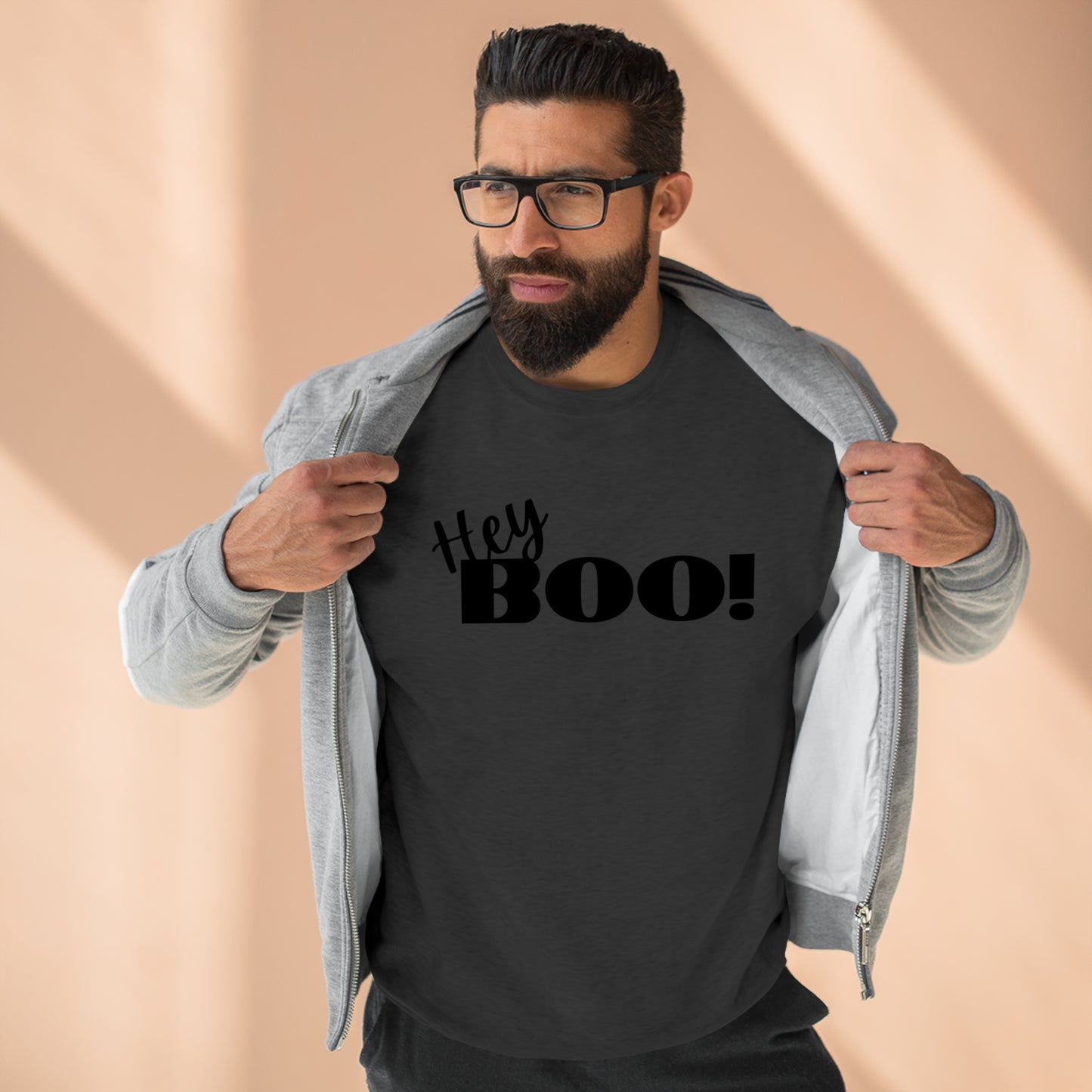 Hey Boo! Halloween Unisex Soft Crewneck Sweatshirt | Ghostly Apparel