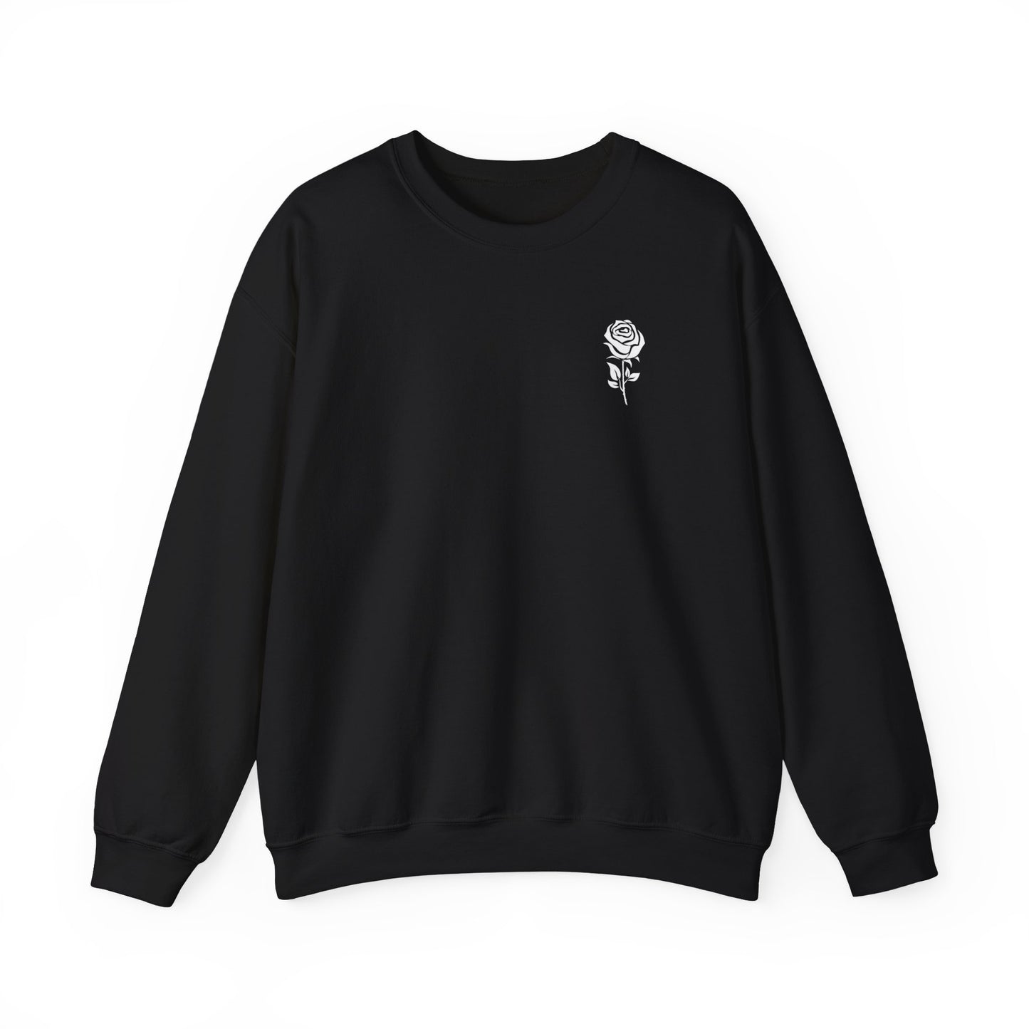 Rugged Rose: Men's Classic Crewneck with Floral Touch Crewneck Sweatshirt