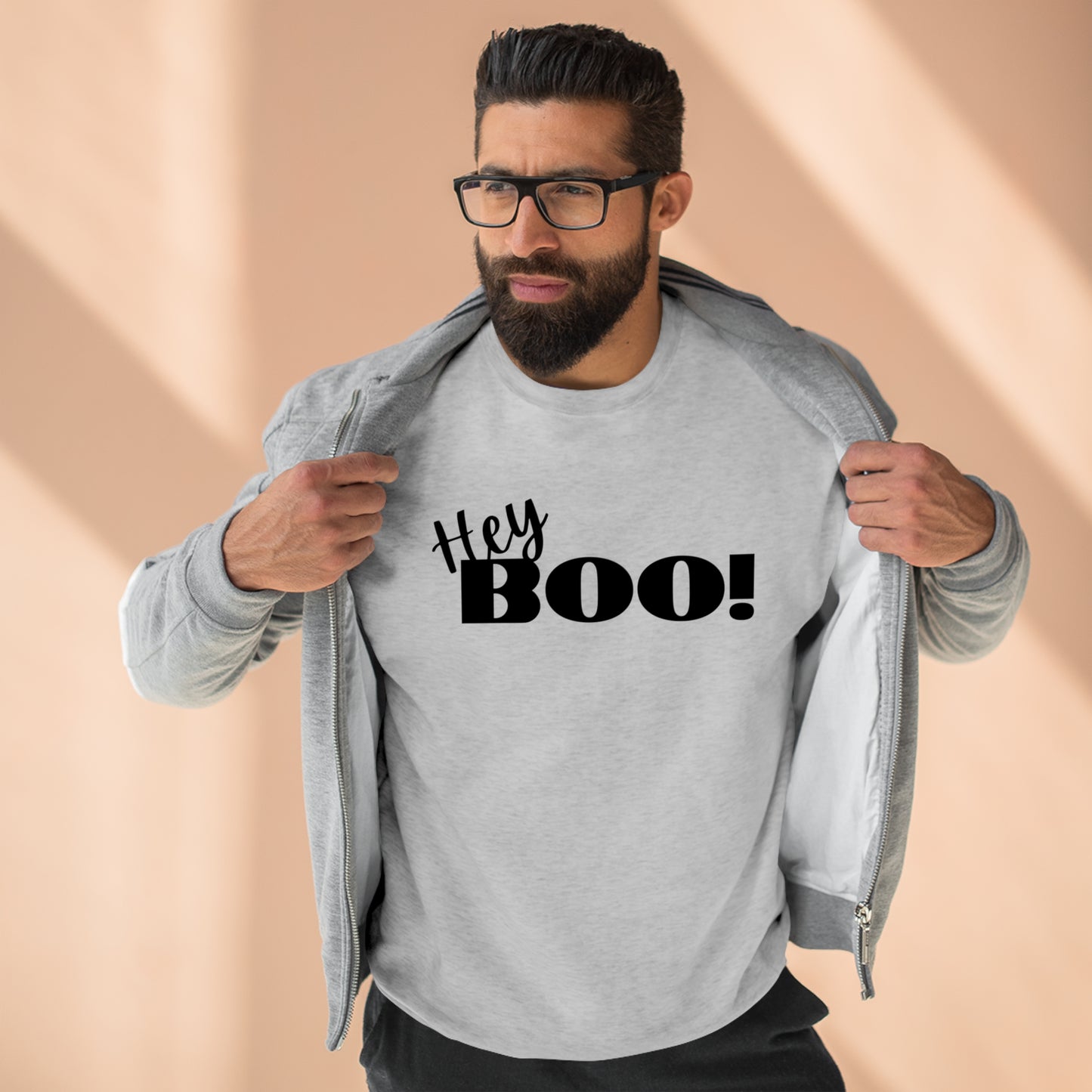 Hey Boo! Halloween Unisex Soft Crewneck Sweatshirt | Ghostly Apparel